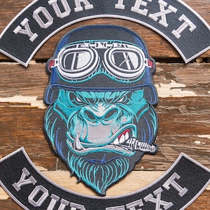 Large Embroidered Biker Gorilla Patch – Perfect for Vests & Jackets