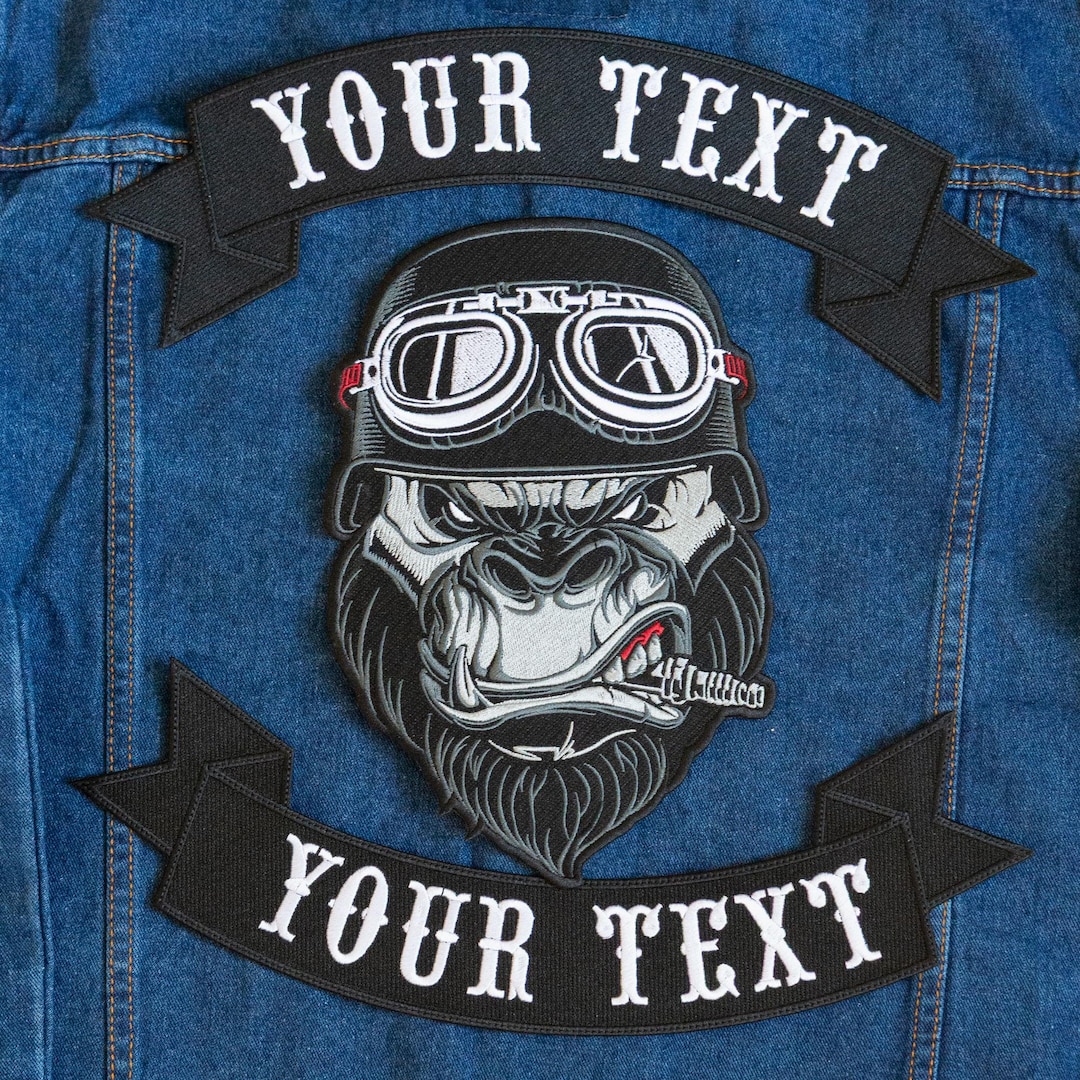 Custom Gorilla Biker Patch – Large Embroidered Back Patch - Etsy