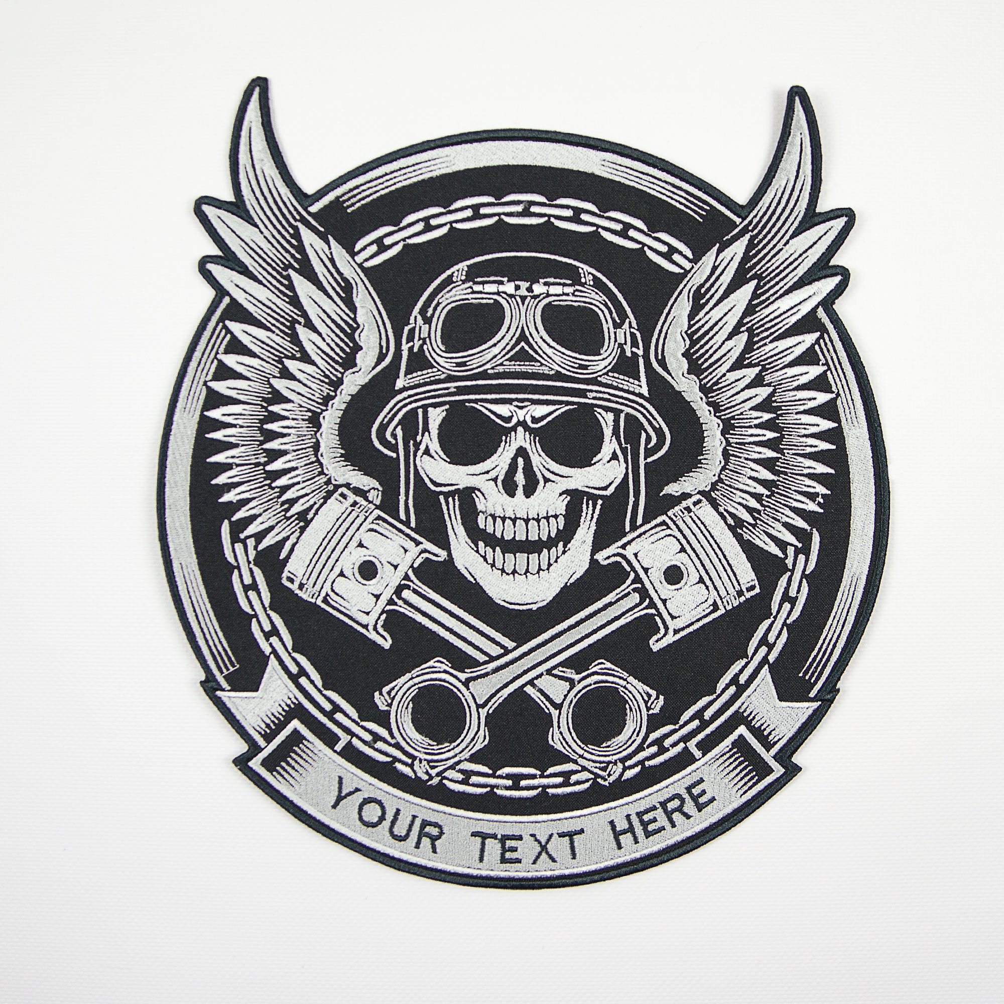 Skull Biker Patches Skull Back Patch Personalised Large - Etsy