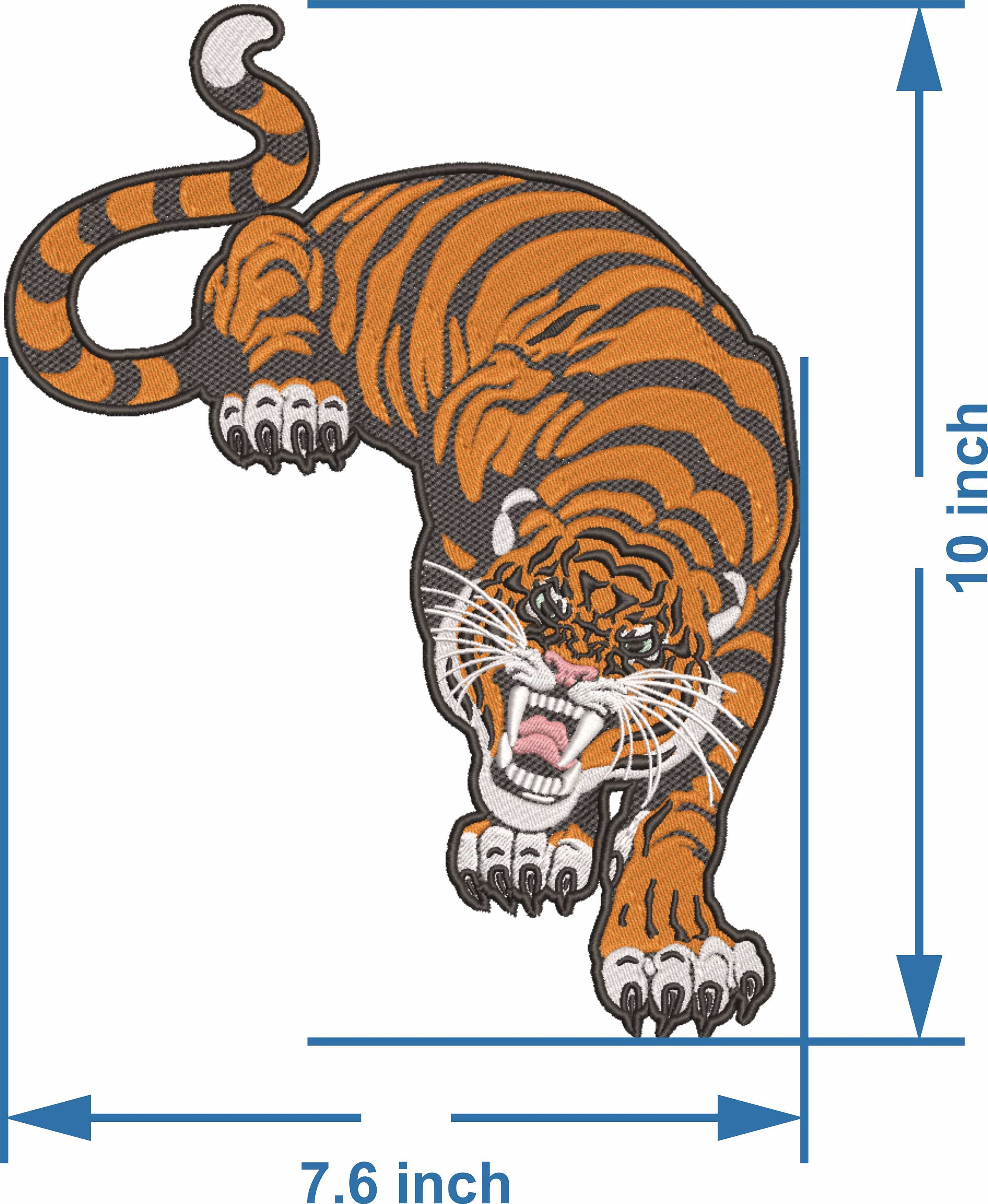 Toppa Ricamata A Mano Con Ali Di Tigre, Multicolore, Da Cucire Su Giacca O Borsa, 35x13,5 Cm - 2