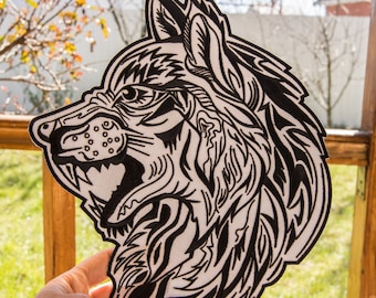 Großer gestickter Wolf Biker Rückenaufnäher zum Aufbügeln