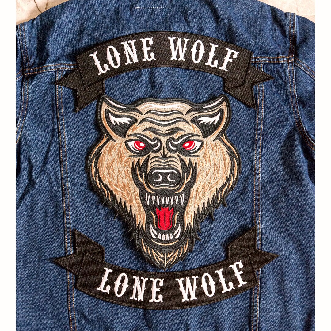 Lone Wolf Back Patch Personalized - Biker Vest Applique, Patch for ...
