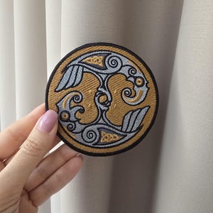 Odin Ravens Patch, Huginn Muninn Embroidered Norse Viking Symbol (Iron On/Velcro)