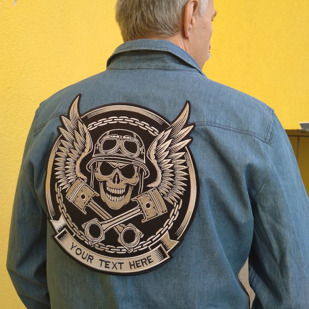 Skull biker patchs, Skull Back Patch personnalisé, grands patchs