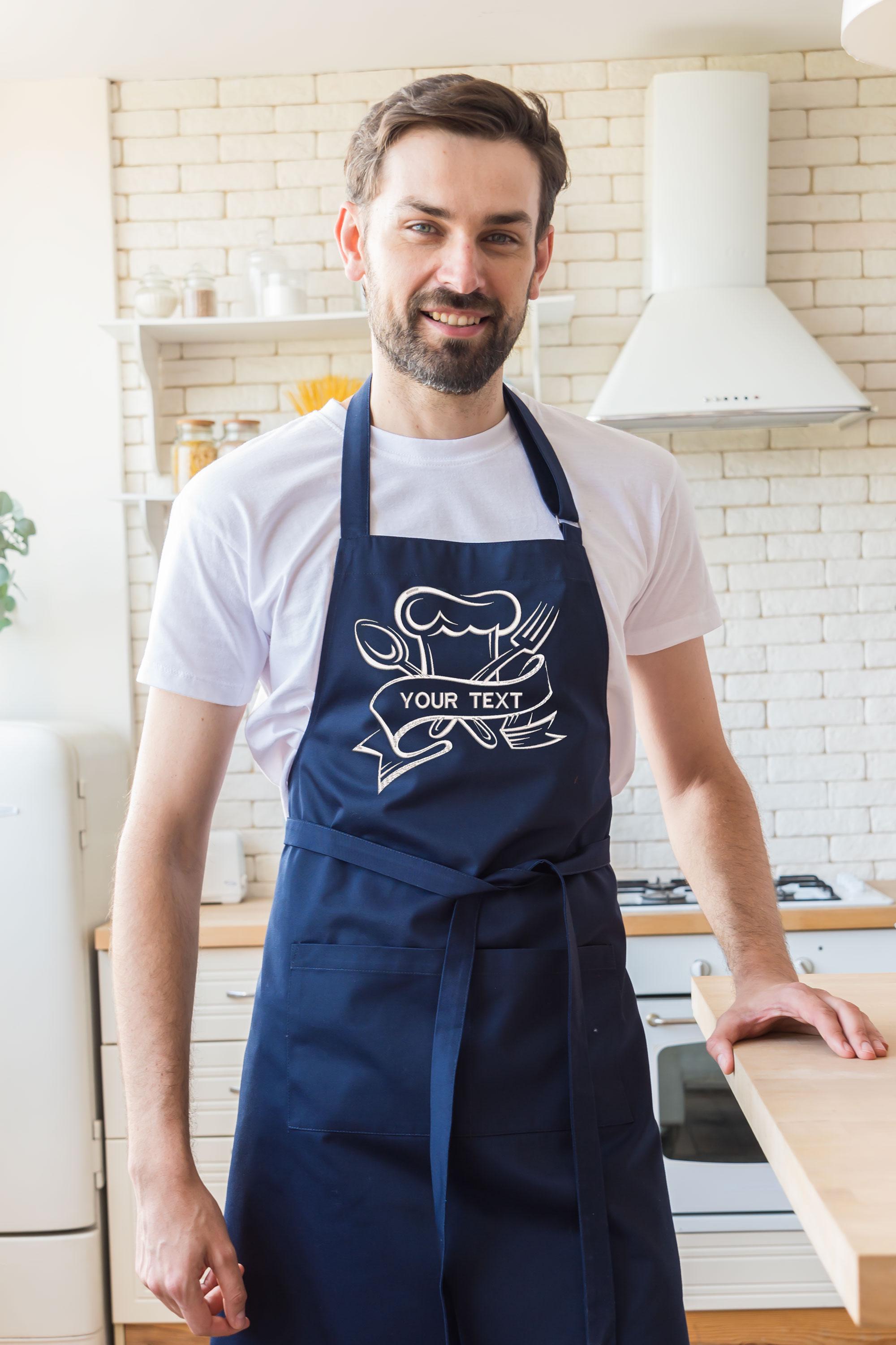 Personalized Embroidered Apron – Custom Logo Apron for Men - Etsy