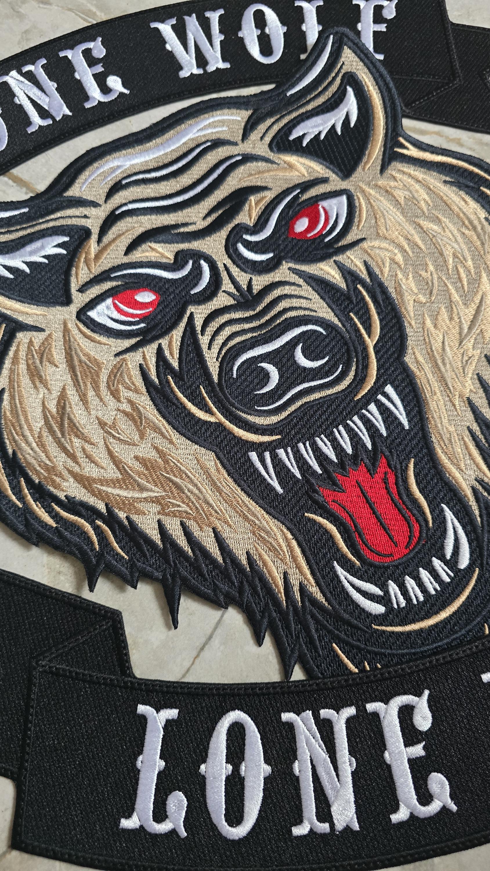 Lone Wolf Back Patch Personalized - Biker Vest Applique, Patch for ...