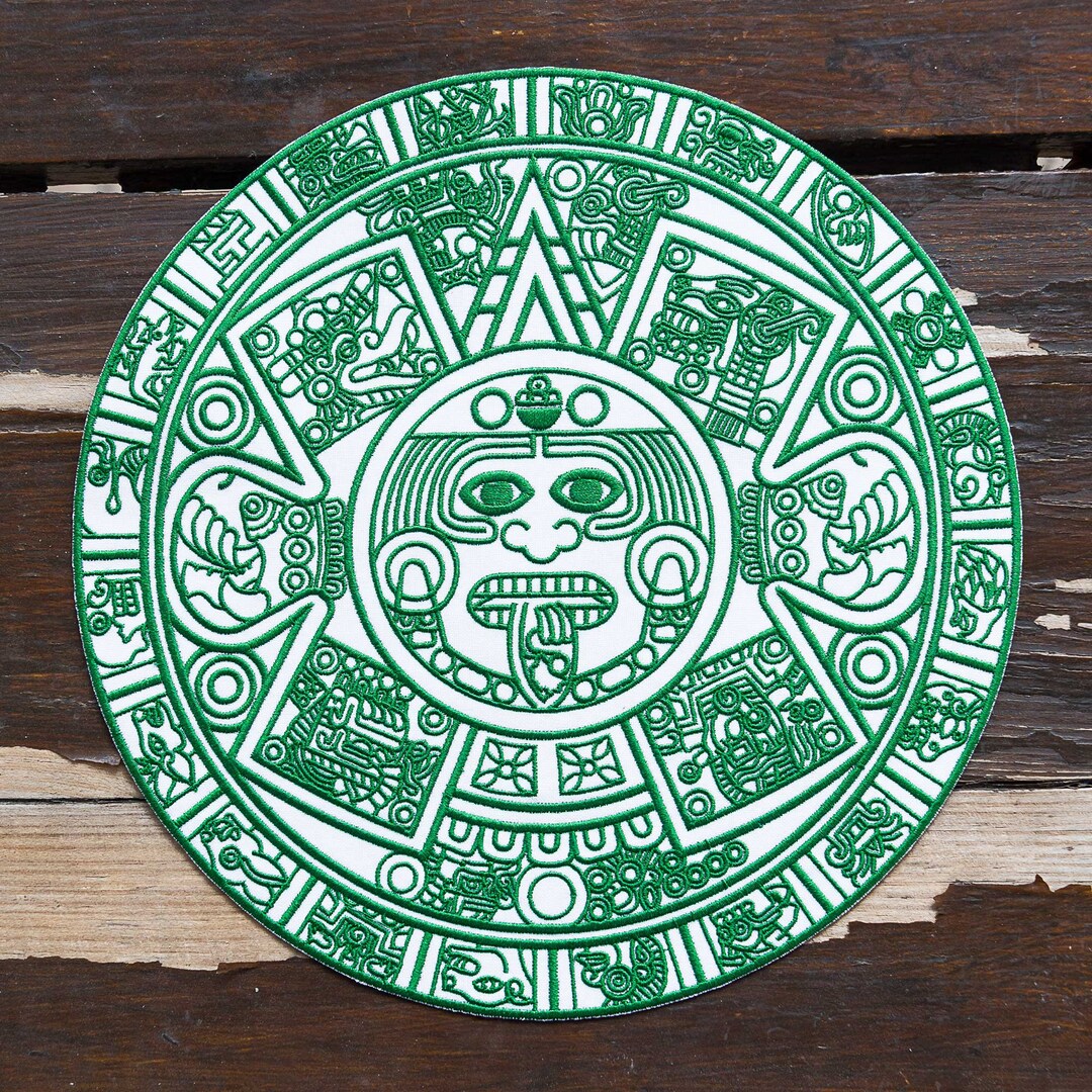 Aztec Calendar Large Iron on Patch Patches Mexico - Etsy