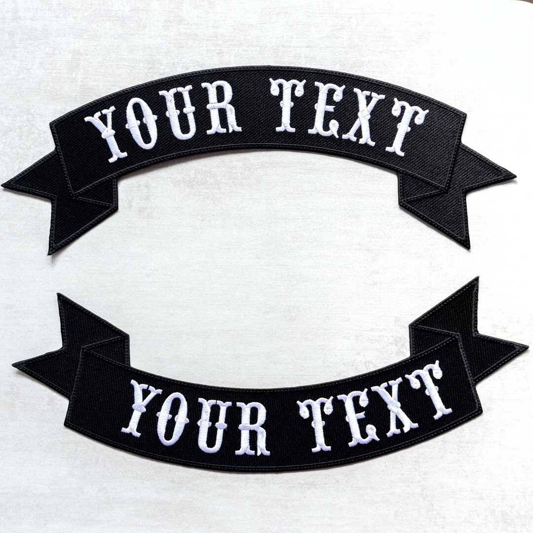 Bottom Rocker Patch Svg Custom Rocker Patch Set – Top & Bottom Back Text, MC Style Embroidered ...