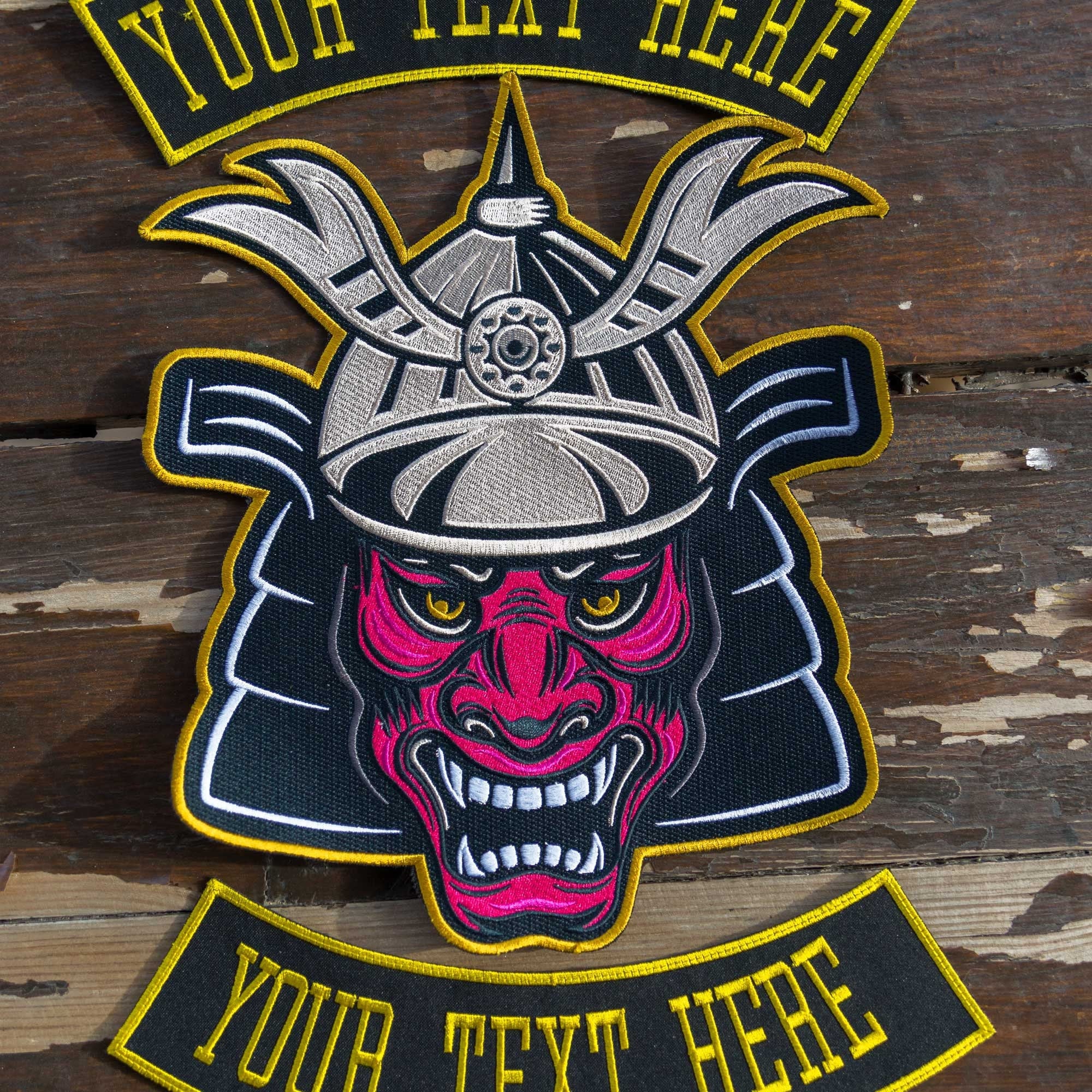 Samurai Back Patch Japanese Demon Samurai, Big Back Biker Patch, Iron-on Wich Custom ...