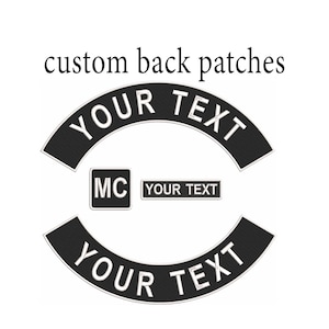 Back rocker iron-on patches, custom rocker patches, background only black