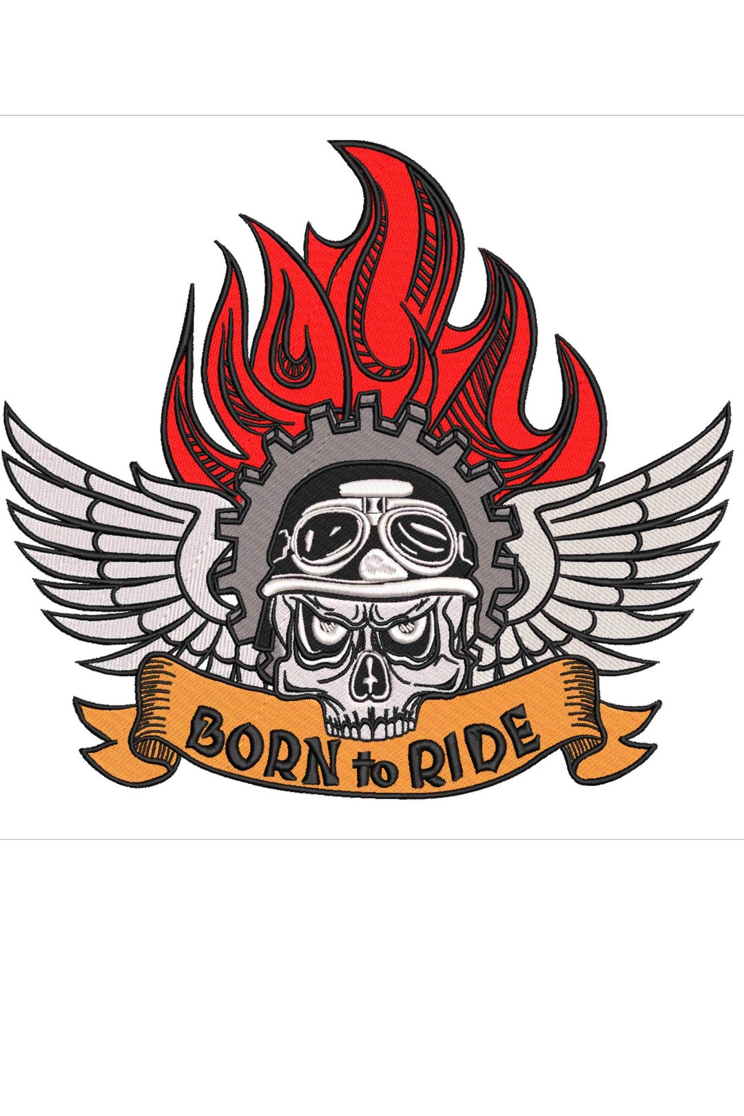 Independent Biker Patch, Born to Ride Patch, Skull Biker Patches, Large