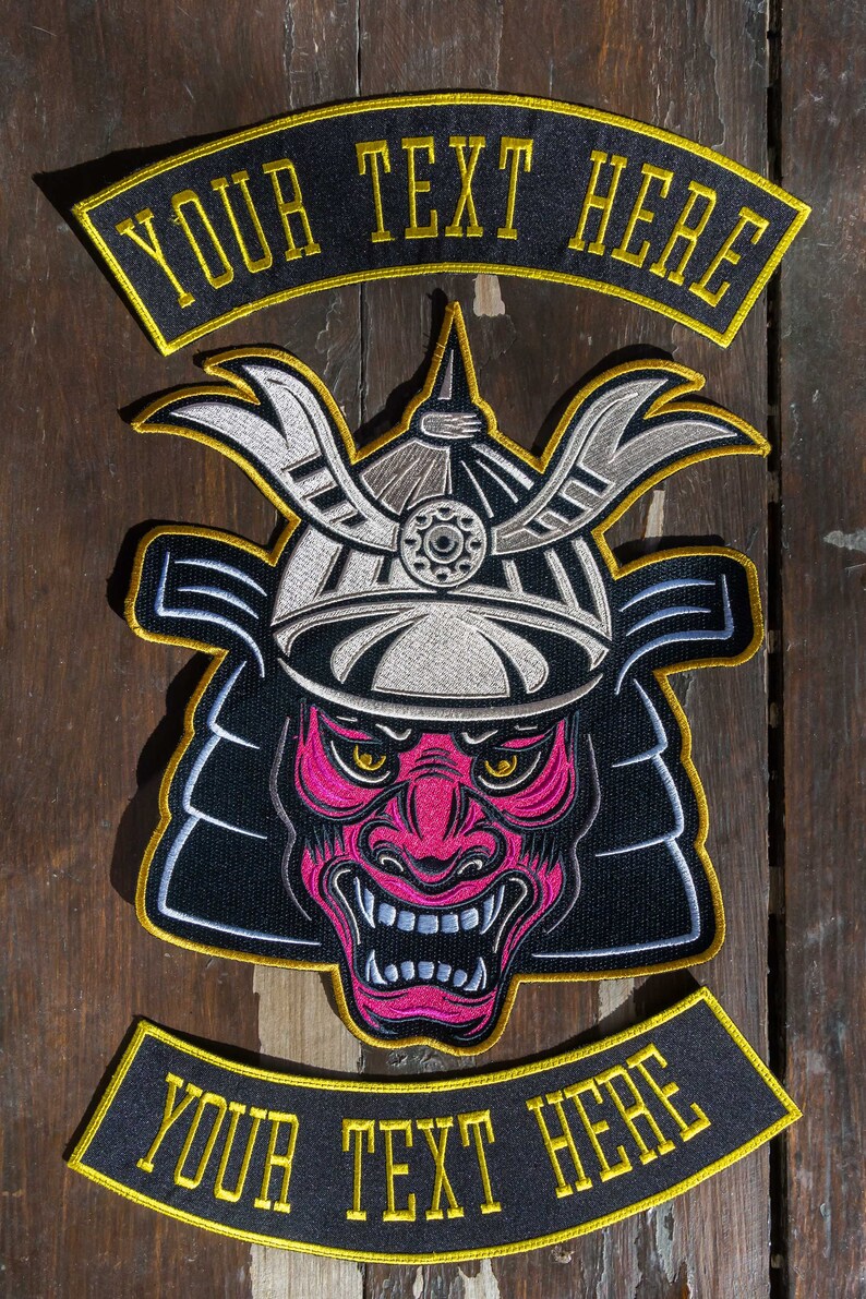 Samurai Back Patch Japanese Demon Samurai, Big Back Biker Patch, Iron-on Wich Custom ...