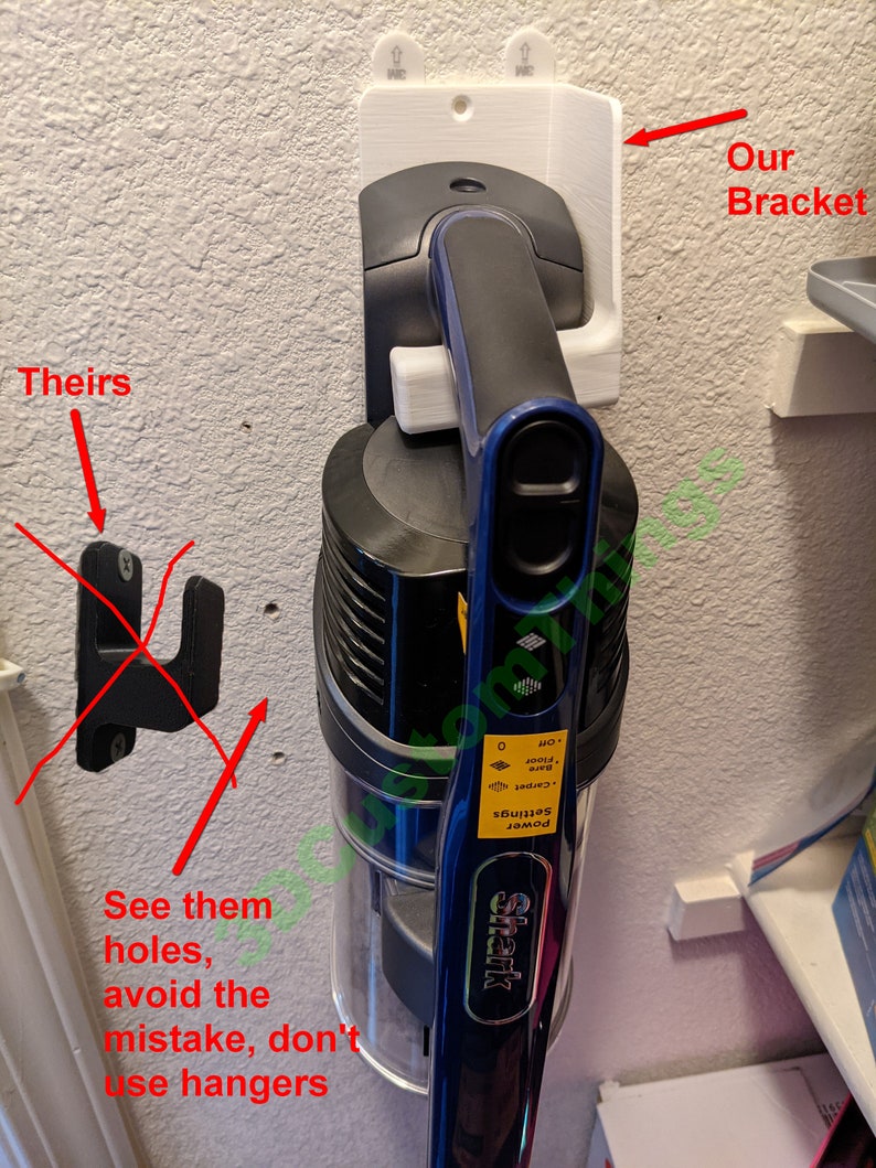 Shark Rocket Vacuum Wall Bracket No Nails Needed Etsy