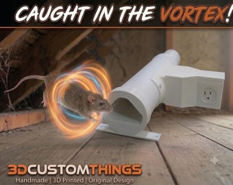 Vortex Rodent Extractor Vacuum Rat Trap - Automated Multi Catch Electronic Rodent Motion Sensor Trap for Shop Vacs, Custom 3D Printed