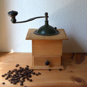 Vintage Swiss Coffee Grinder | Manual Wooden Mill