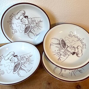 Vintage Italienische Spaghetti Teller - 4er Set - Made in Italy