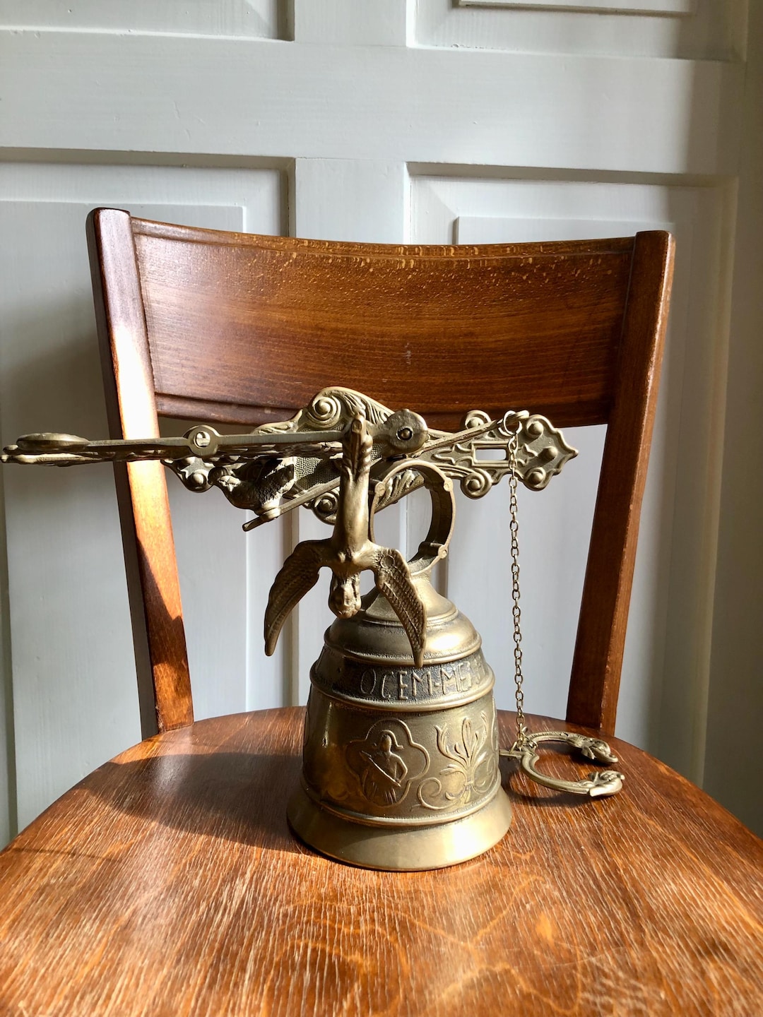 Antique Brass Victorian Counter Bell – Ornate Shopkeeper’s Bell With ...