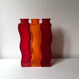 Vintage IKEA SKAMT Vase Red Orange - Set of 3 - 90s Minimalist Decor