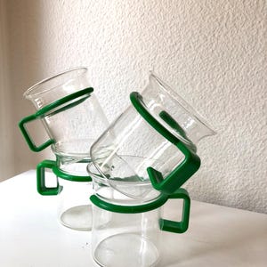 Vintage Green Bodum Bistro Tea Cups, Coffee Cups, Set of 4