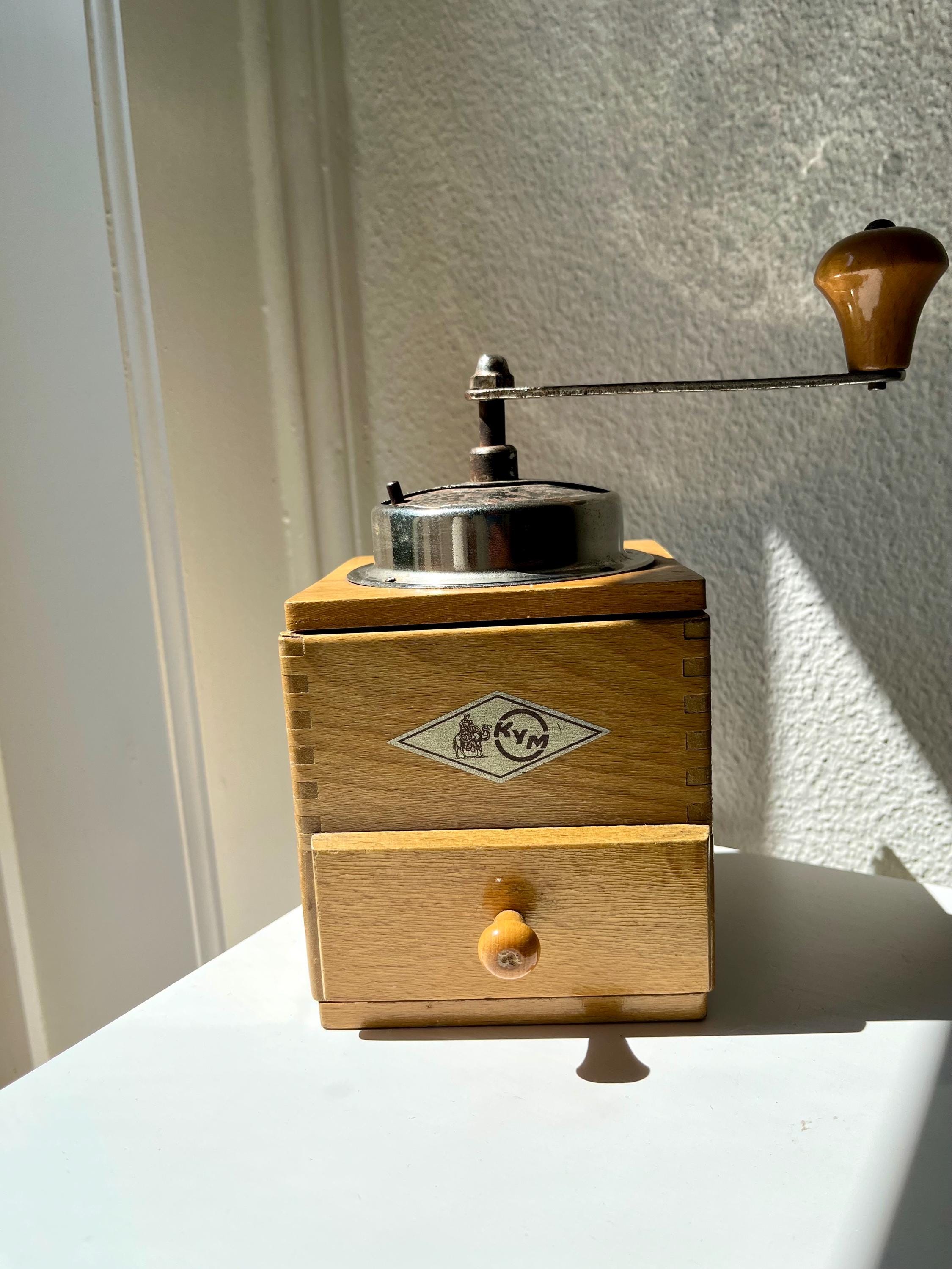Vintage Swiss KYM Coffee Grinder – Wooden Mill