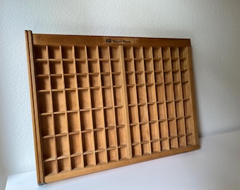 Vintage Wooden Printer’s Tray – Type Case - Printing Tray