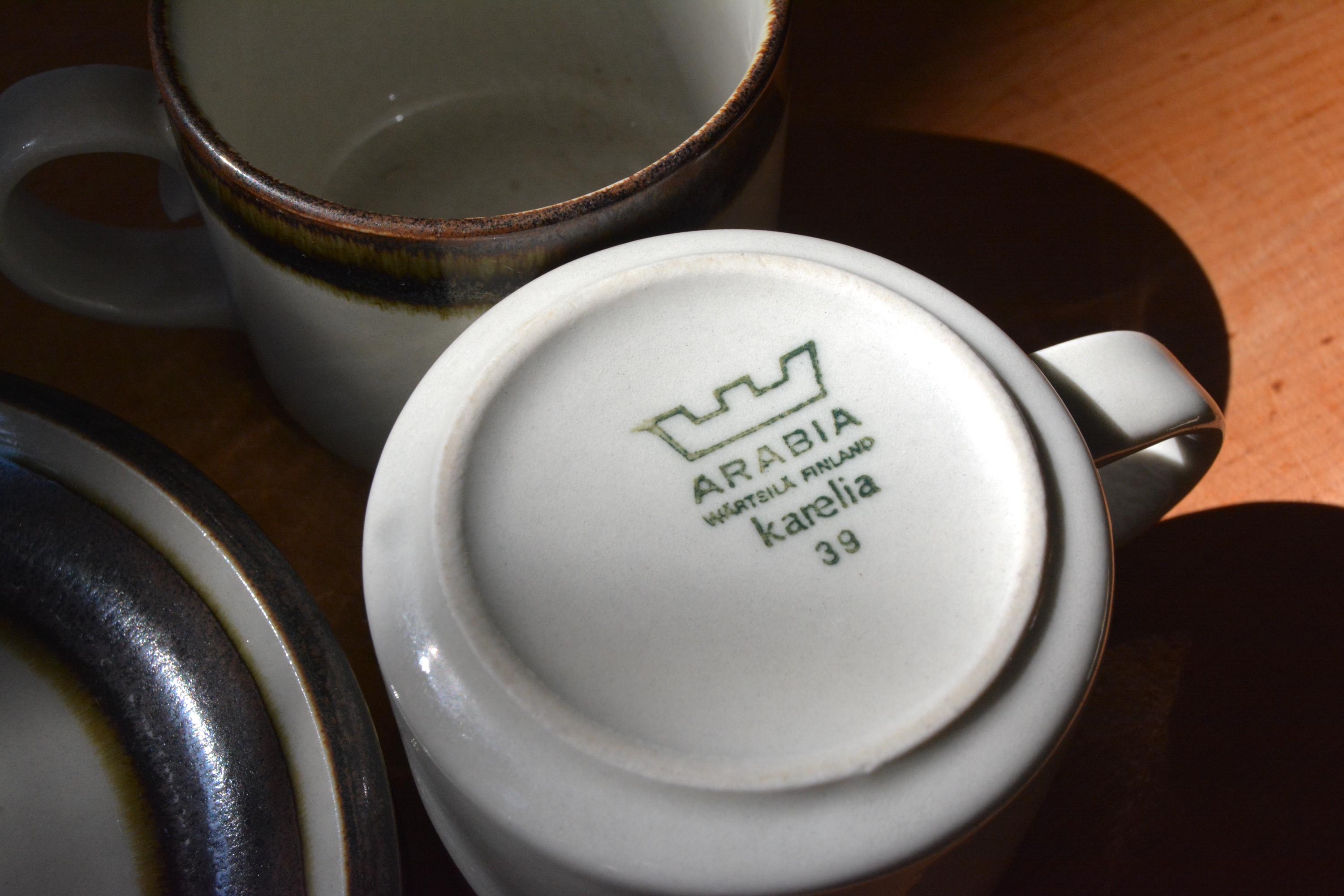 ヴィンテージ コーヒーカップ カレリア アラビア フィンランド - 3個 