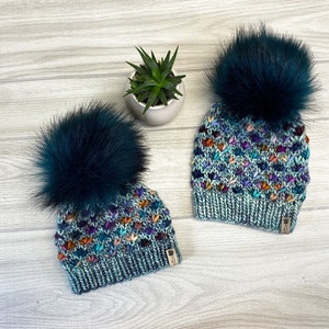 Gorro de malha | Gorro de lã | Gorro de lã | Gorro de luxo | Gorro de flor de lótus | Gorro de flor | Moda lenta | Gorro de malha à mão | Mamãe e eu