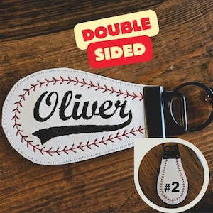 Baseball Taschenanhänger | Baseball Schlüsselbund | Individueller Schlüsselanhänger | Namensschild