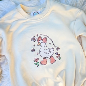 Silly Goose Baby Romper | Long Sleeve Bodysuit | Cottagecore Baby Clothes | Duck Print Onesie | Soft Baby Outfit | Gender Neutral Gift