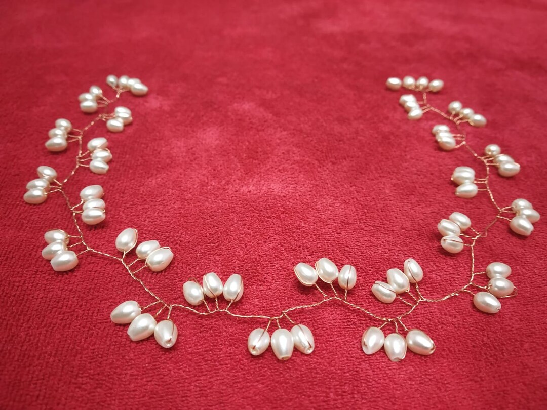 Handmade Bridal Hair Vine Pearl Hair Piece Wedding Hair Etsy