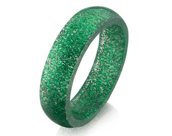 Green Sparkling Silicone Ring