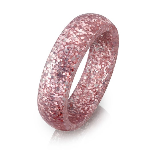 Pink Sparkles Silicone Ring Etsy