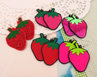 Lightweight Kawaii Strawberry Earrings