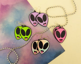 Quirky Kawaii Alien Earrings