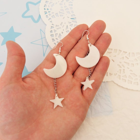 Etsy moon and shop star earrings