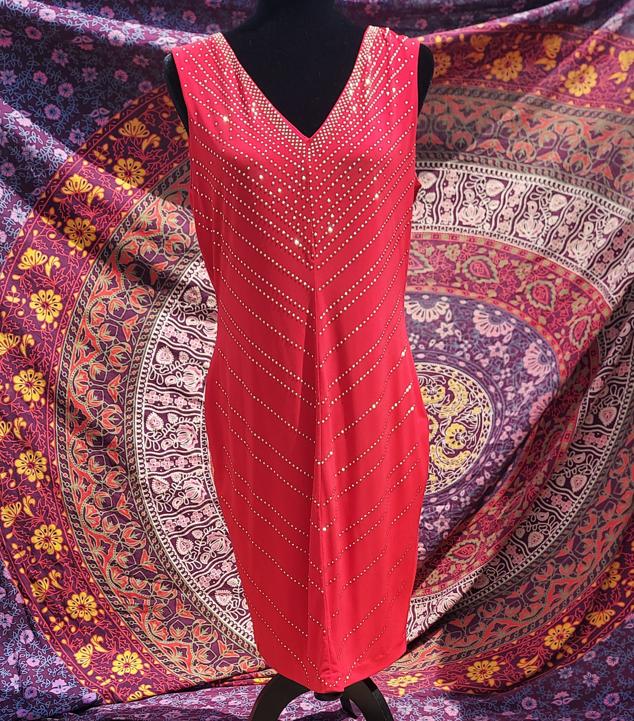 knee length dresses for ladies Black Square Rhinestone Mesh Midi Dress main image 0