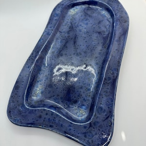 Large Speckled Blue Dish