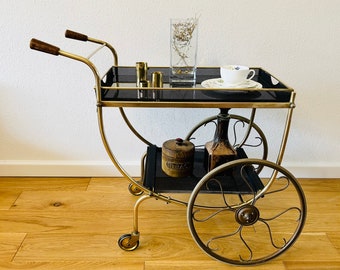 Perfect Swedish design bar cart made of brass by Josef Frank for Svenskt Tenn from the 50s.