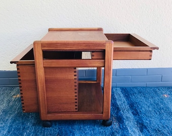 A Danish vintage sewing box / side table / dresser / coffee table from the 60s Danish Teak Aksel Kjersgaard Mid Century