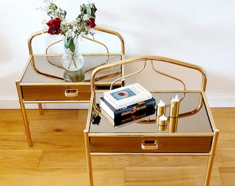 Vintage side tables in a set of two from the 70s