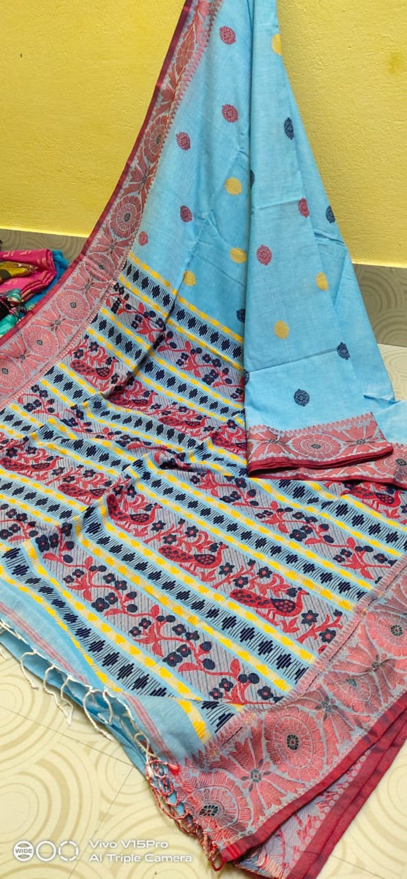 New Exclusive Khadi Mercerized Cotton Sarees 100/% Cotton With Blouse Traditional Wear Party Wear for Women.