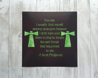 Great Gatsby 'Drift Here', Unframed Art, F. Scott Fitzgerald, Minimalist Art