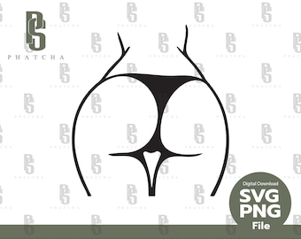 Booty Silhouette, Booty SVG, Sticker, Ass SVG, Files For Cricut, Clipart PNG, File for Cricut, silhouette decal - instant digital download.
