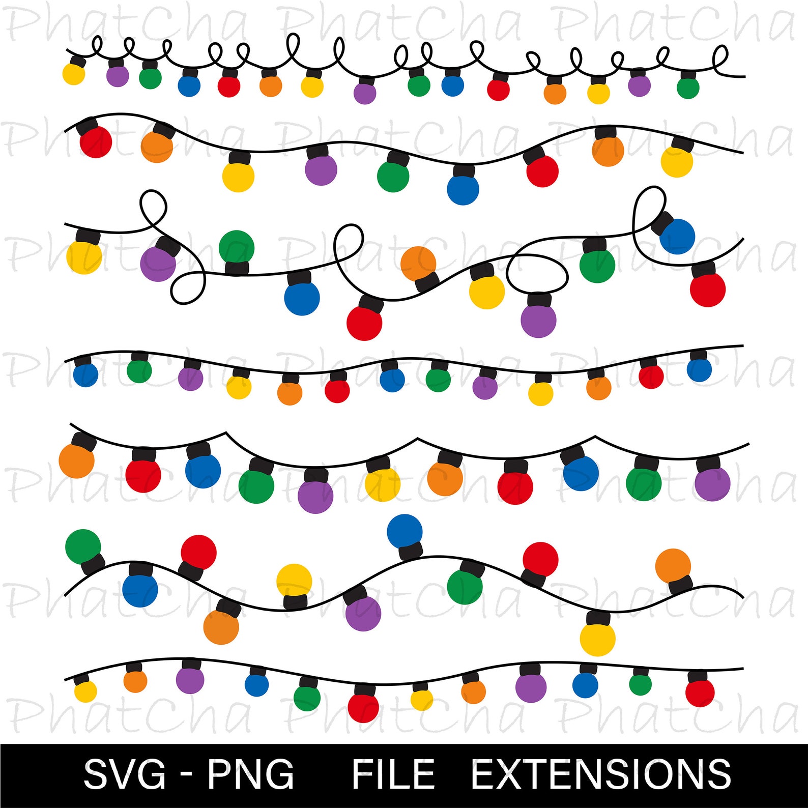 Christmas lights SVG Christmas light string svg Xmas Lights Etsy