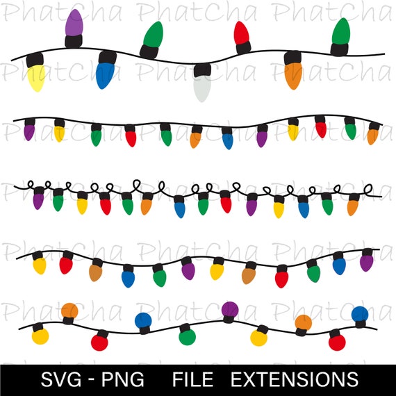 Download Christmas Lights Svg Christmas Light String Svg New Years Cricut Silhouette Vector Png
