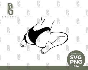 Arte de linha minimalista sexy, pose de mulher, corpo sexy SVG, adesivo, arquivos para Cricut, clipart PNG, decalque de silhueta - download digital instantâneo.