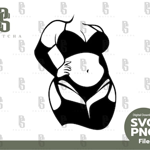 Curvy Women SVG, Curvy Body Positivity Line Art, Curvy Body Outline, Curvy Female Body Print, Plus Size figures, Cricut, Digital Download.