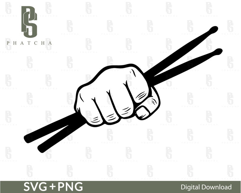 Drummer Svg Hand Holding Drum Sticks Svg Drummer Silhouette Etsy