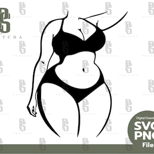 Curvy Women SVG, Curvy Body Positivity Line Art, Curvy Body Outline, Curvy Female Body Print, Plus Size figures, Cricut, Digital Download.