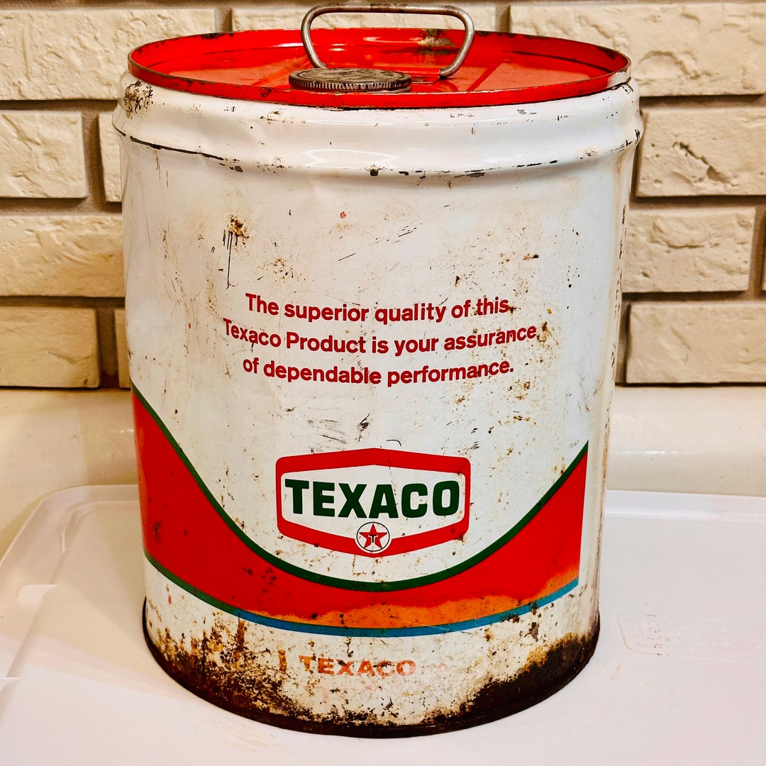 Vintage Texaco 5 Gallon Motor Oil Can 1971 - Etsy